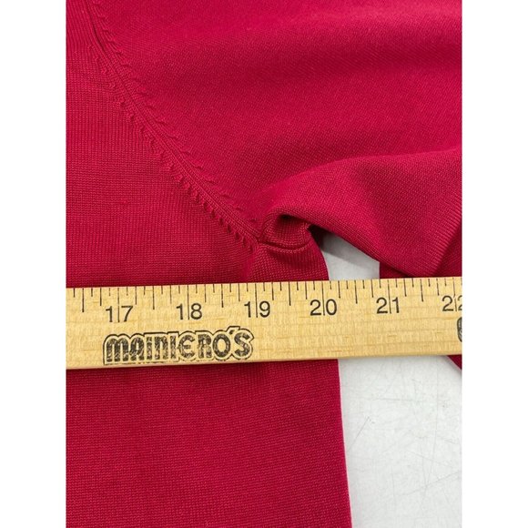 Pendleton Women's Red Knit Long Sleeve Silk Cardigan Sweater Embroidered Beads L - Picture 8 of 12
